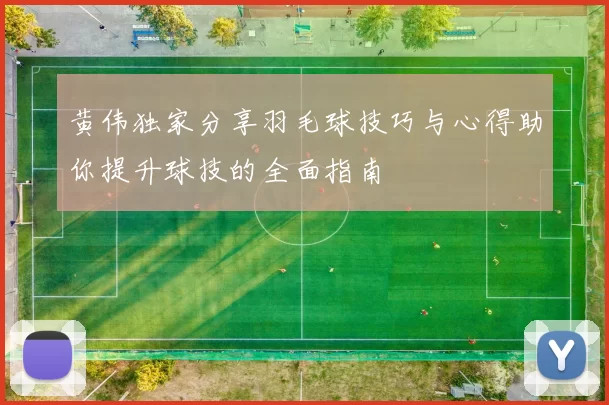 黄伟独家分享羽毛球技巧与心得助你提升球技的全面指南